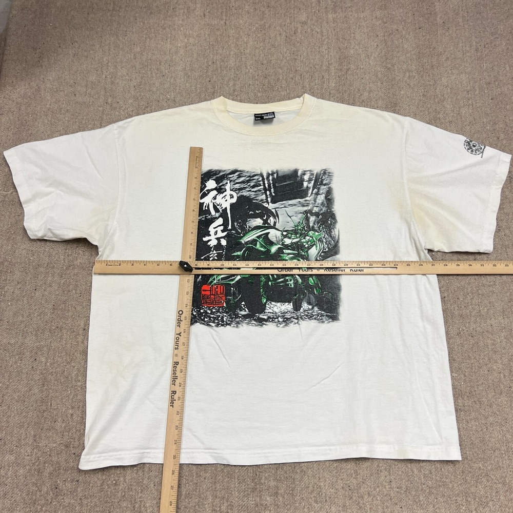 Vintage Zooks Jean Shirt Mens 2XL White 2000s Y2K Cyber Grunge Techno JNCO - Picture 9 of 12